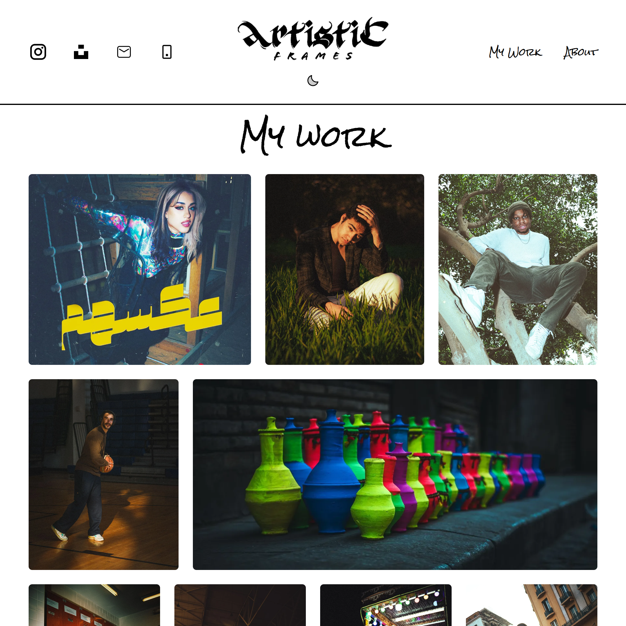 Website Image of the Artistic frames website home page